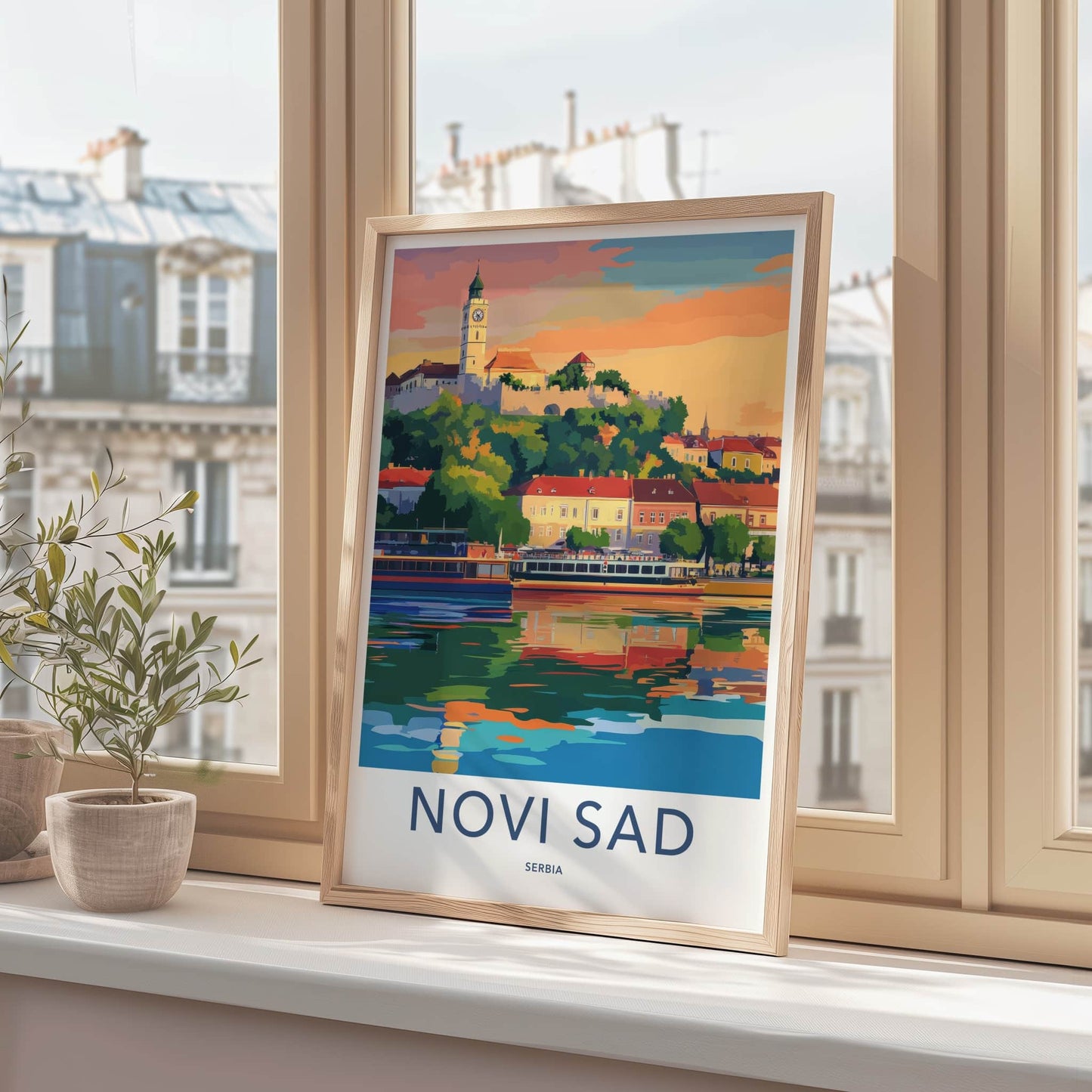 Novi Sad Poster - Serbia Travel Art - Historic River City Home Decor