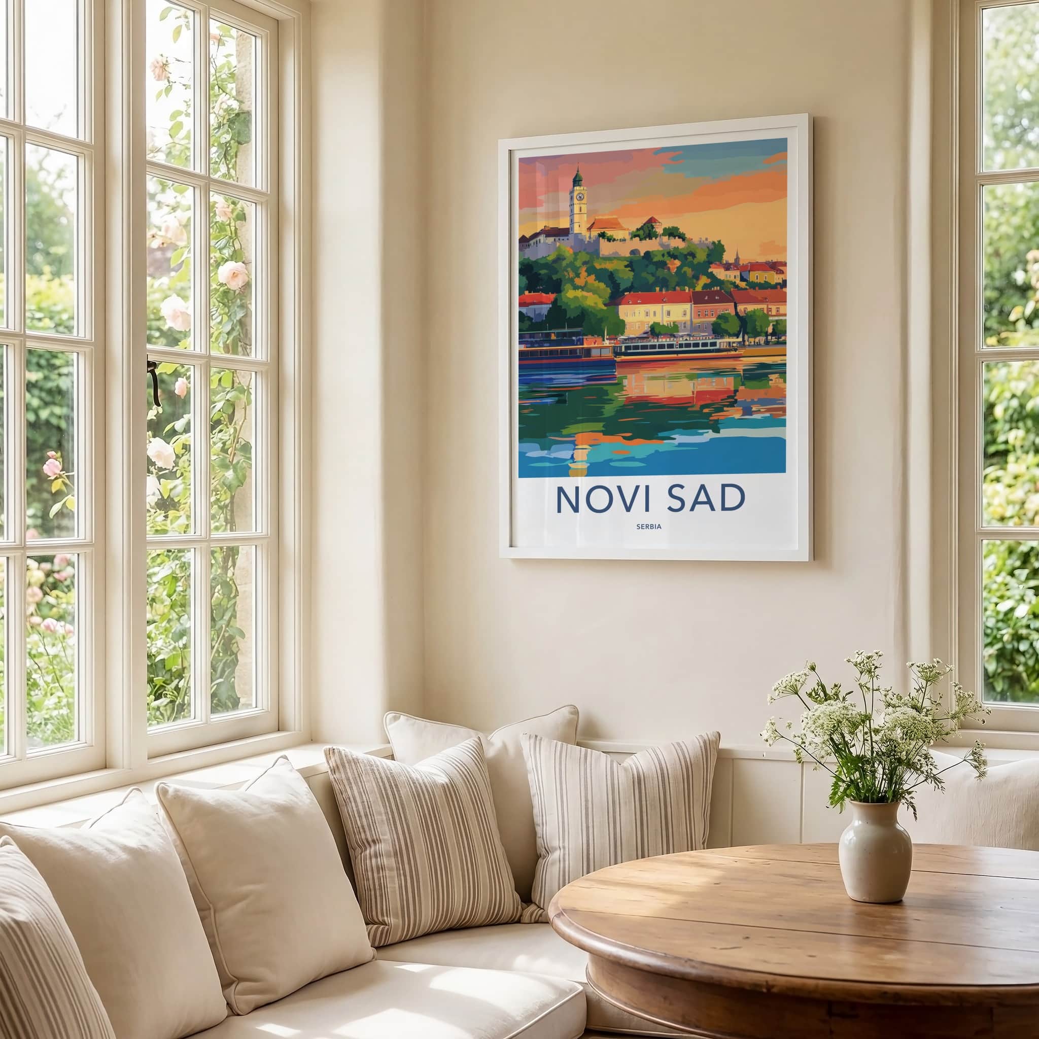 Novi Sad Poster - Serbia Travel Art - Historic River City Home Decor