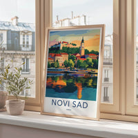 Novi Sad Poster - Serbia Travel Art - River City Tower Wall Decor