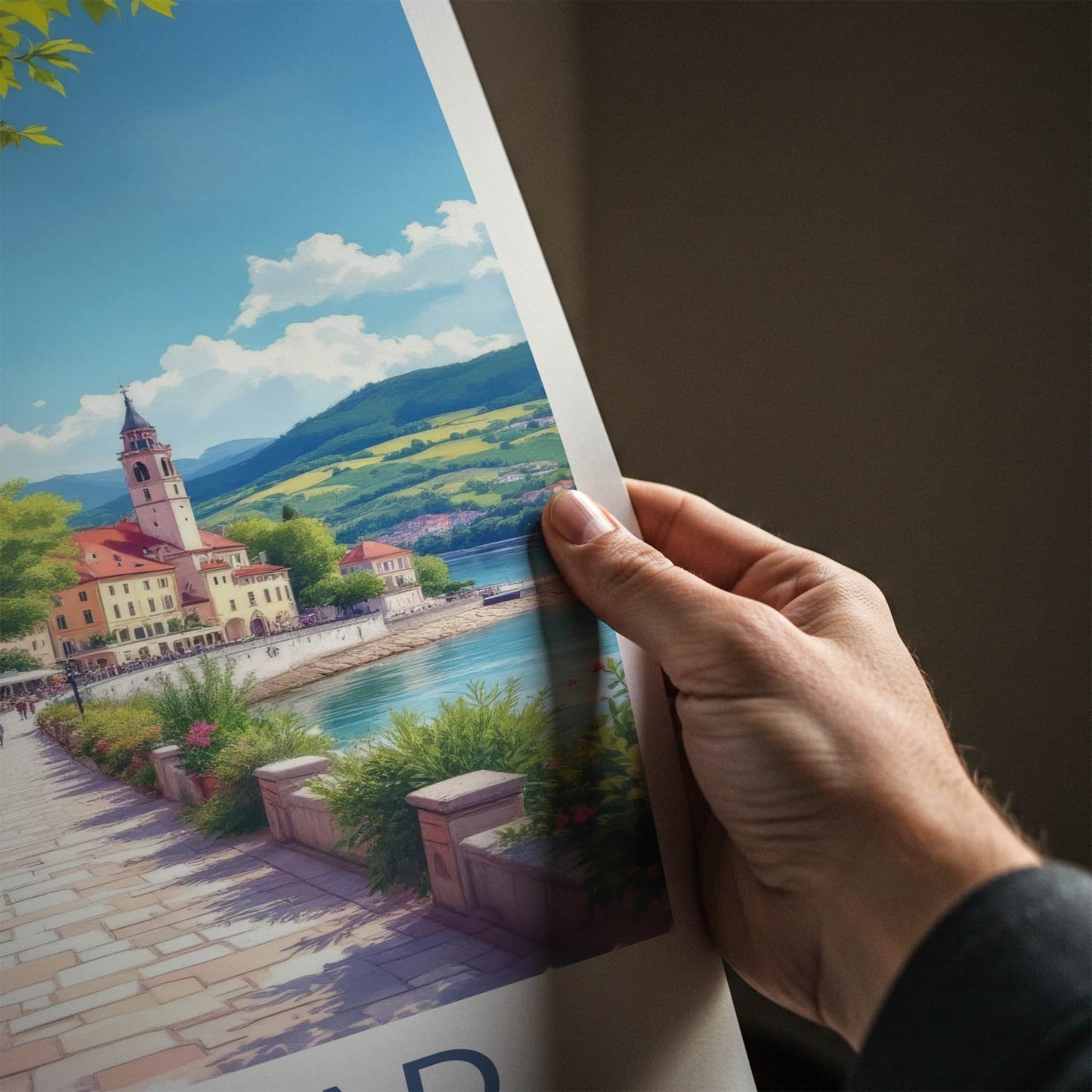 Novi Sad Poster - Serbia Travel Art - Vibrant Cafe Riverwalk Home Decor