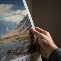 Nubra Valley Poster - India Travel Art - Ladakh River Mountain Valley Home Decor