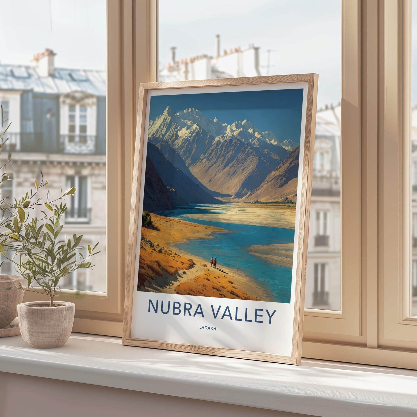 Nubra Valley Poster - India Wall Art - Ladakh Mountain River Landscape Home Art