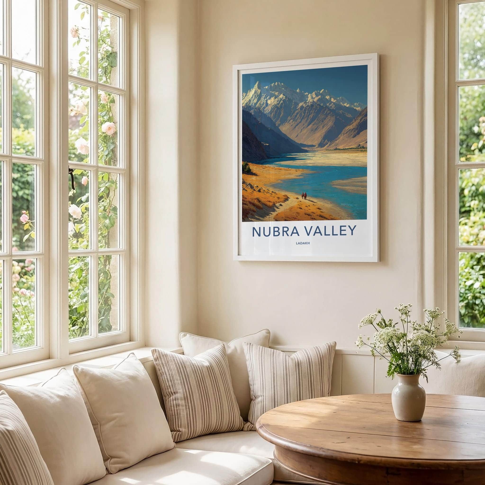 Nubra Valley Poster - India Wall Art - Ladakh Mountain River Landscape Home Art