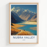 Nubra Valley Poster - India Wall Art - Ladakh Mountain River Landscape Home Art