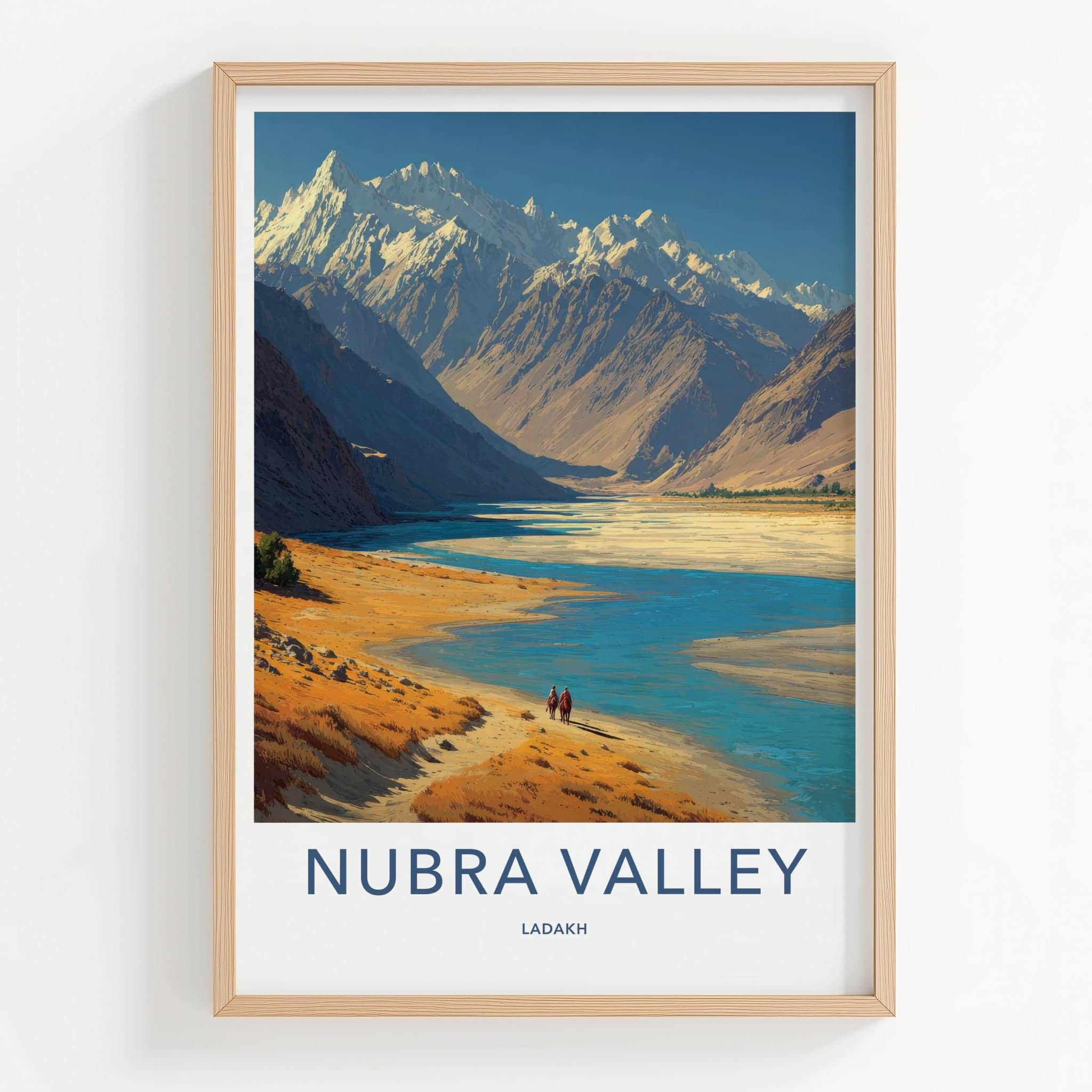 Nubra Valley Poster - India Wall Art - Ladakh Mountain River Landscape Home Art