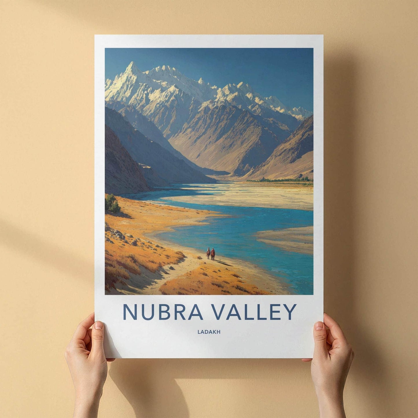 Nubra Valley Poster - India Wall Art - Ladakh Mountain River Landscape Home Art