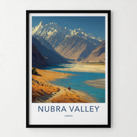 Nubra Valley Poster - India Wall Art - Ladakh Mountain River Landscape Home Art