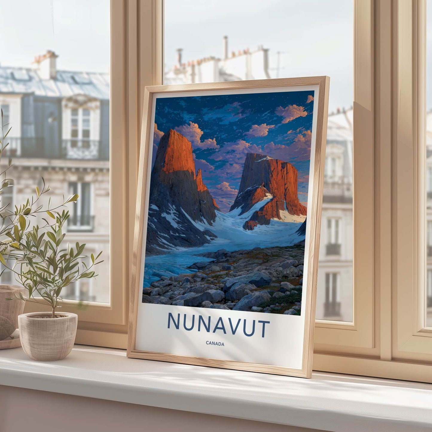 Nunavut Poster - Canada Framed Print - Mountain Glacier Evening Home Decor