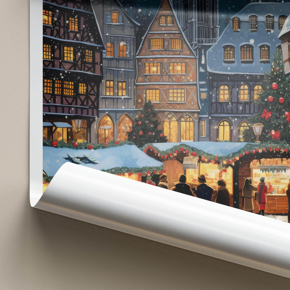 Nuremberg Poster - Festive Holiday Christmas Market Art With Timber