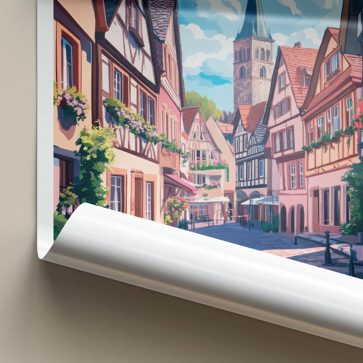 Nuremberg Poster - Germany Travel Art - Historic Church Tower Home Decor