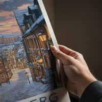 Nuremberg Poster - Germany Travel Art - Warm Winter Glow Home Decor