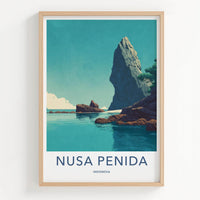 Nusa Penida Poster - Indonesia Travel Art - Coastal Cliff Landscape Home Decor