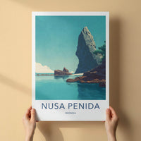Nusa Penida Poster - Indonesia Travel Art - Coastal Cliff Landscape Home Decor
