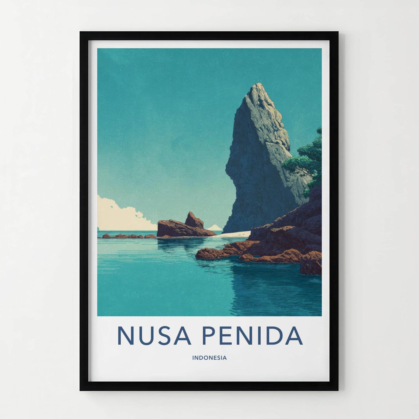 Nusa Penida Poster - Indonesia Travel Art - Coastal Cliff Landscape Home Decor