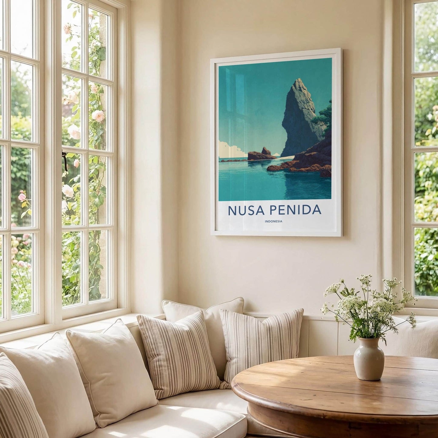 Nusa Penida Poster - Indonesia Travel Art - Coastal Cliff Landscape Home Decor