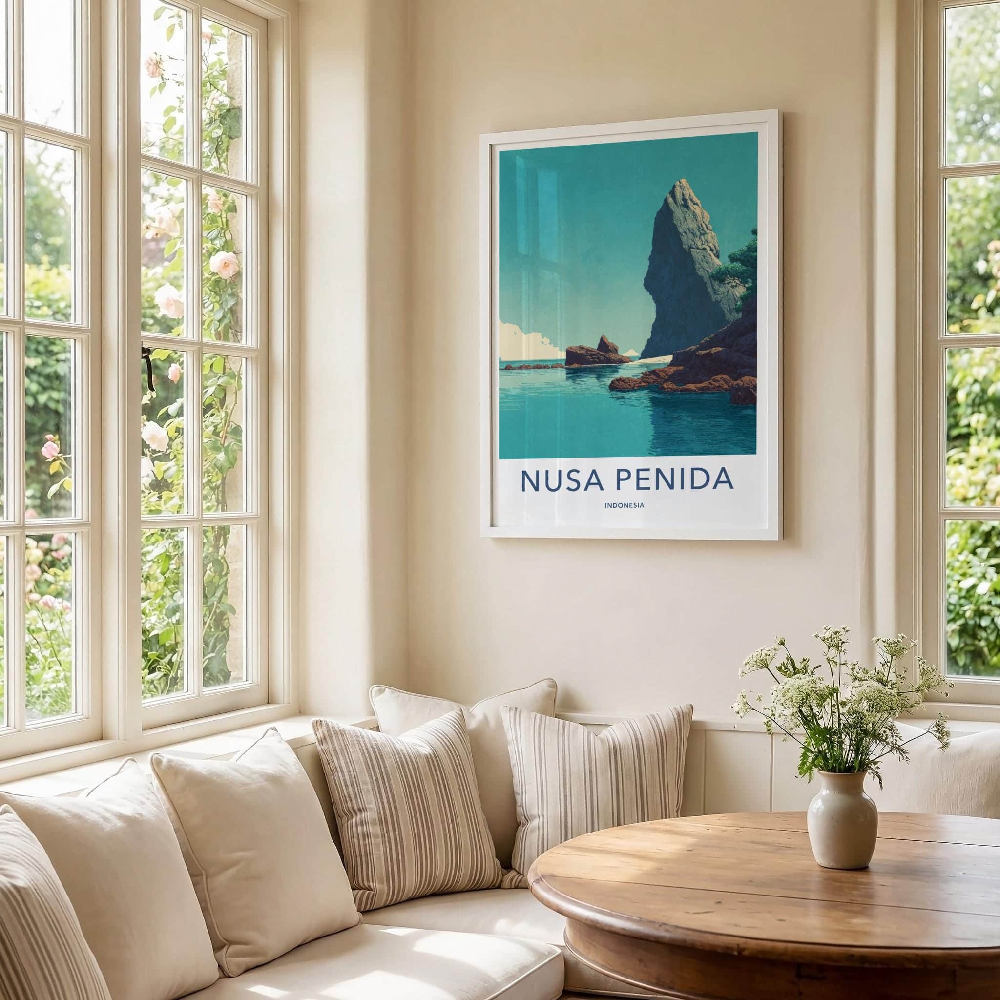 Nusa Penida Poster - Indonesia Travel Art - Coastal Cliff Landscape Home Decor