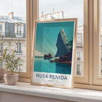 Nusa Penida Poster - Indonesia Travel Art - Coastal Cliff Landscape Home Decor