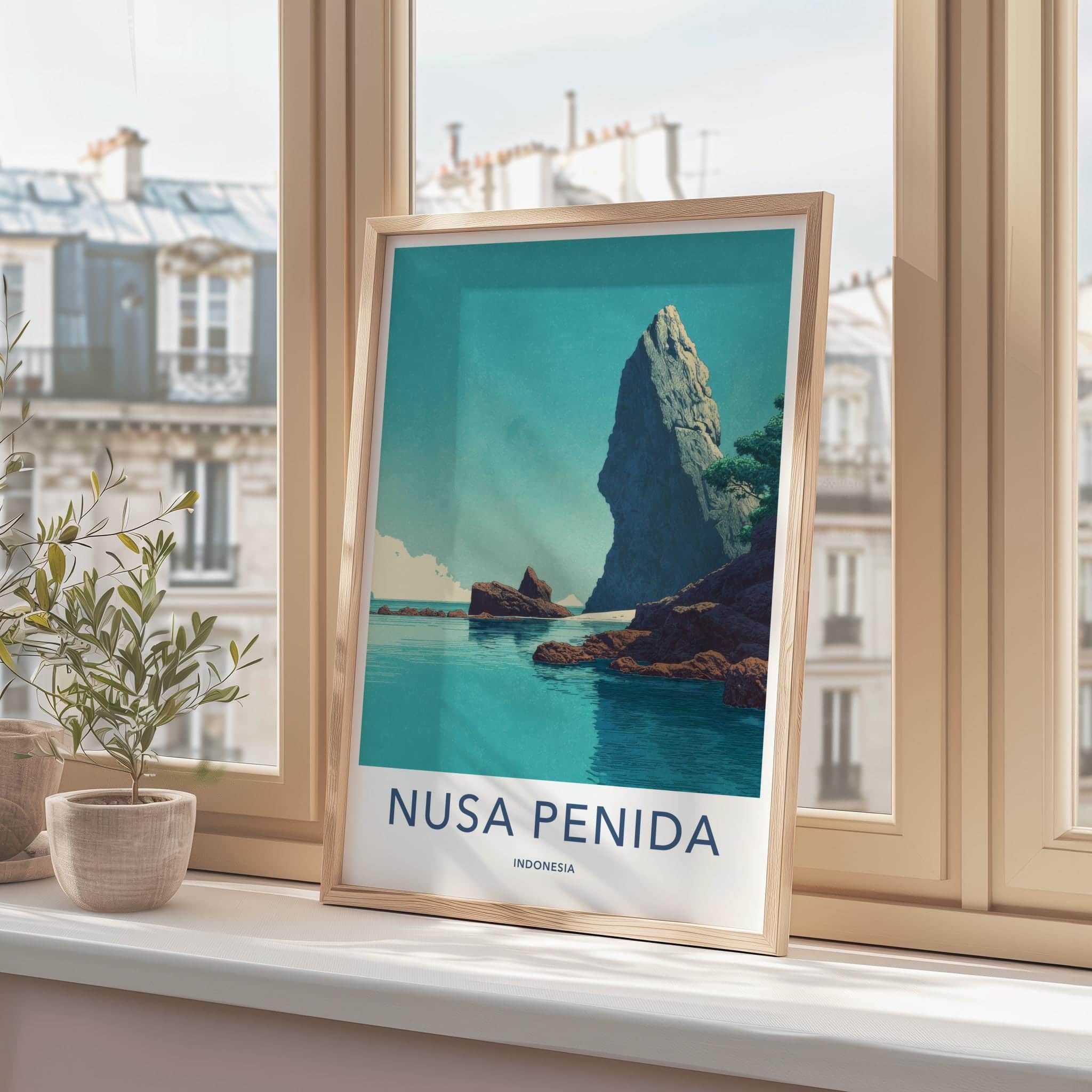 Nusa Penida Poster - Indonesia Travel Art - Coastal Cliff Landscape Home Decor