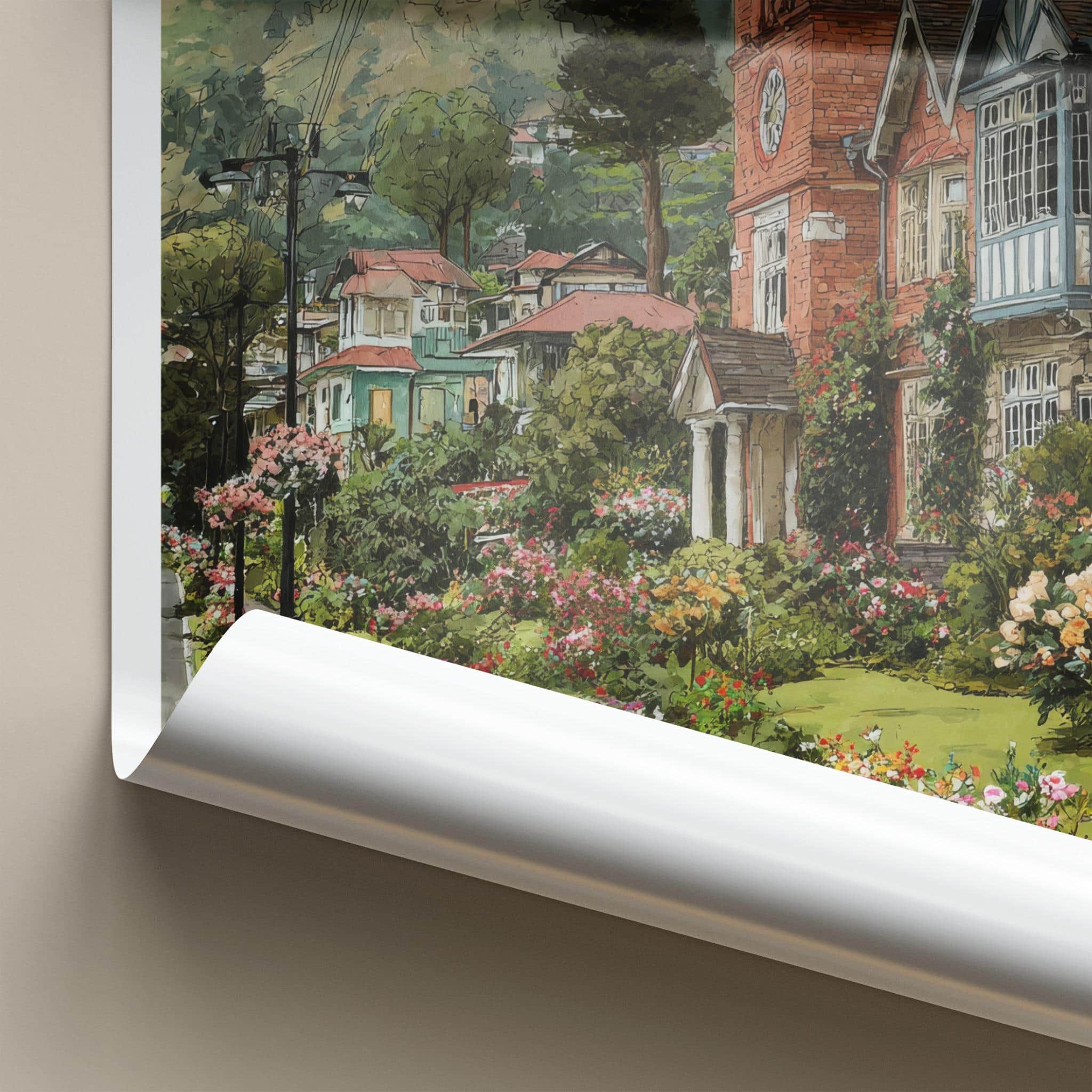 Nuwara Eliya Poster - Sri Lanka Travel Art - Flowering Hillside Town Home Decor