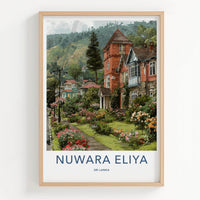 Nuwara Eliya Poster - Sri Lanka Travel Art - Flowering Hillside Town Home Decor