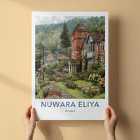 Nuwara Eliya Poster - Sri Lanka Travel Art - Flowering Hillside Town Home Decor