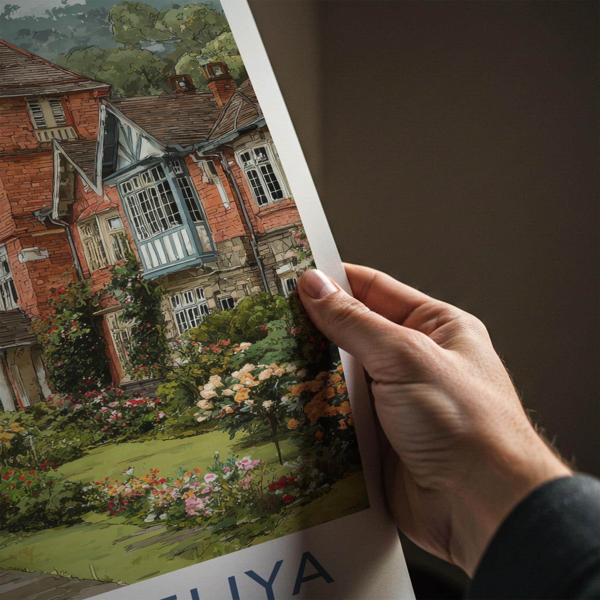 Nuwara Eliya Poster - Sri Lanka Travel Art - Flowering Hillside Town Home Decor