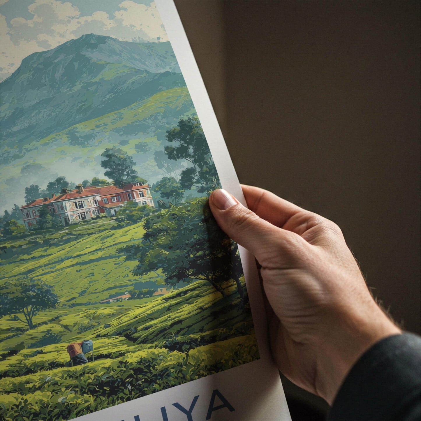 Nuwara Eliya Poster - Sri Lanka Travel Art - Lush Tea Plantation Home Decor