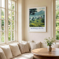 Nuwara Eliya Poster - Sri Lanka Travel Art - Lush Tea Plantation Home Decor