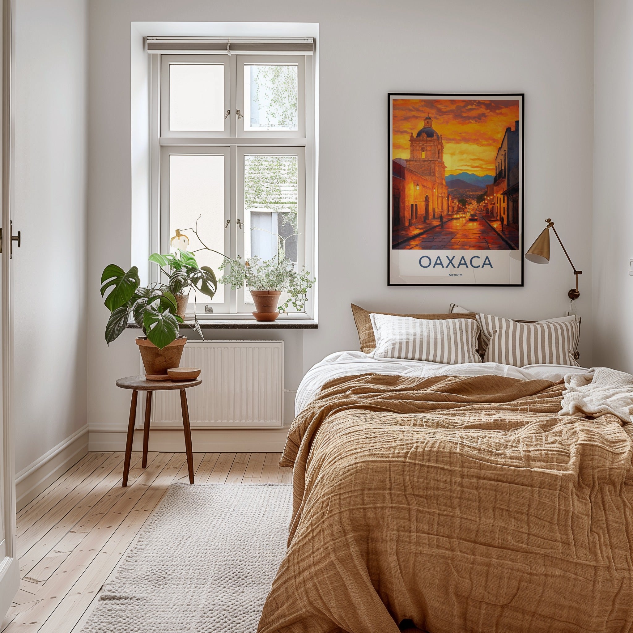 Oaxaca Poster - Mexico Travel Art - Vibrant City Sunset Home Decor