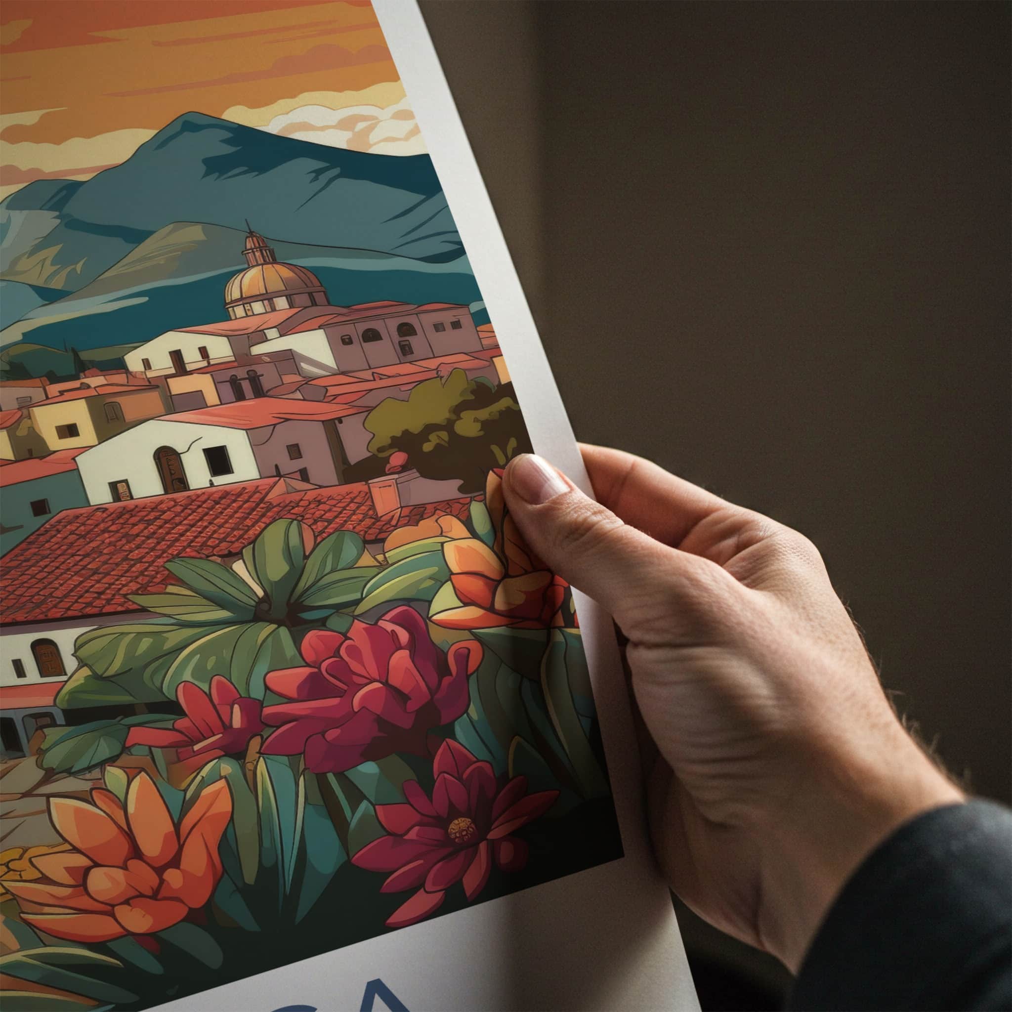Oaxaca Poster - Mexico Travel Art - Vibrant Town Flowers Home Decor
