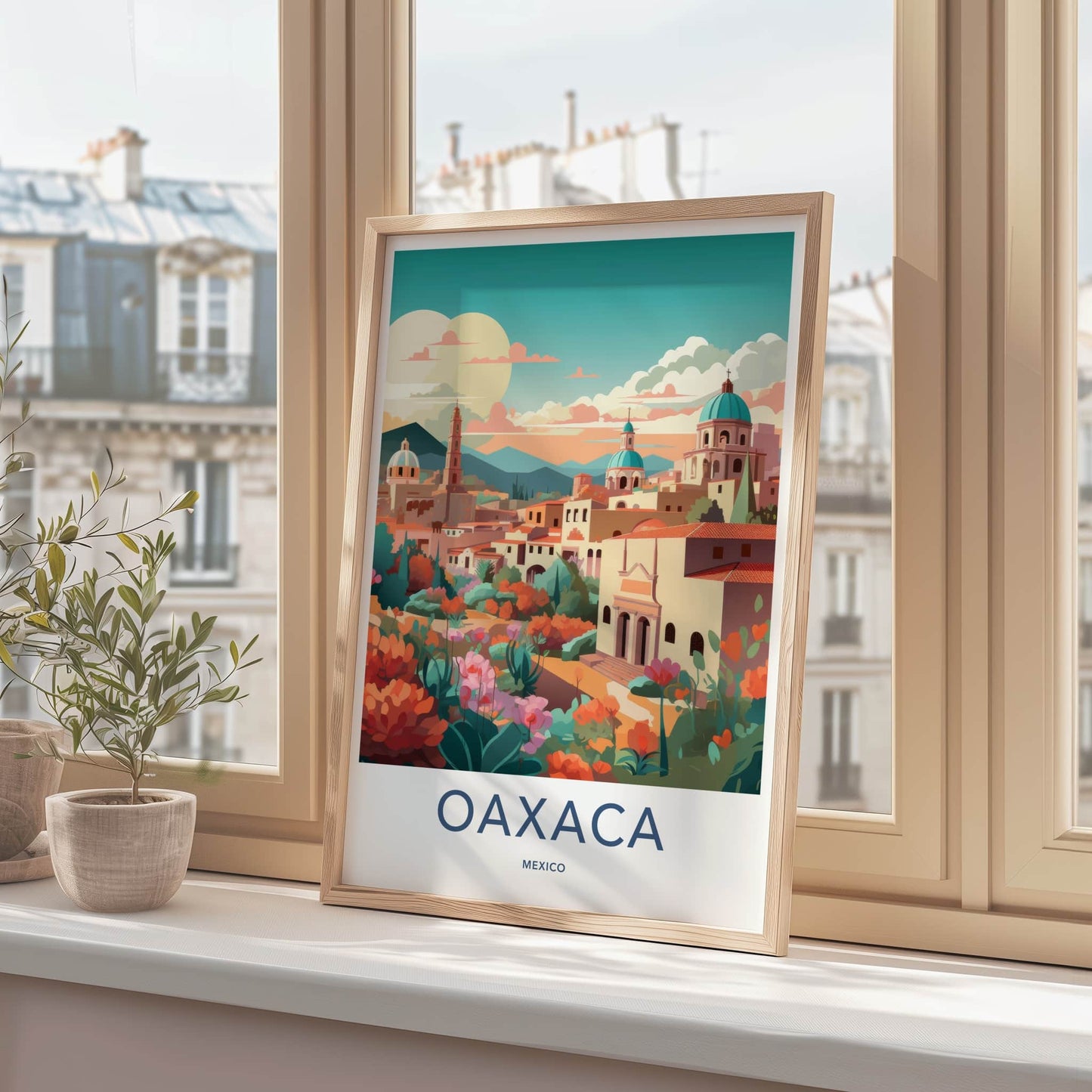 Oaxaca Poster - Mexico Travel Art - Vibrant Urban Gardens Home Decor