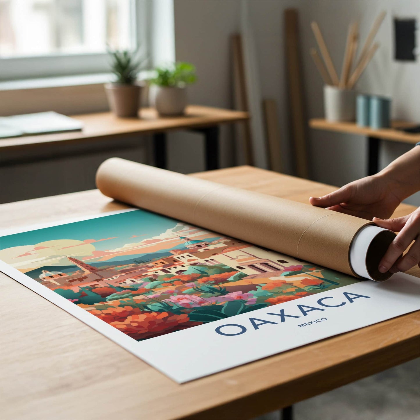 Oaxaca Poster - Mexico Travel Art - Vibrant Urban Gardens Home Decor