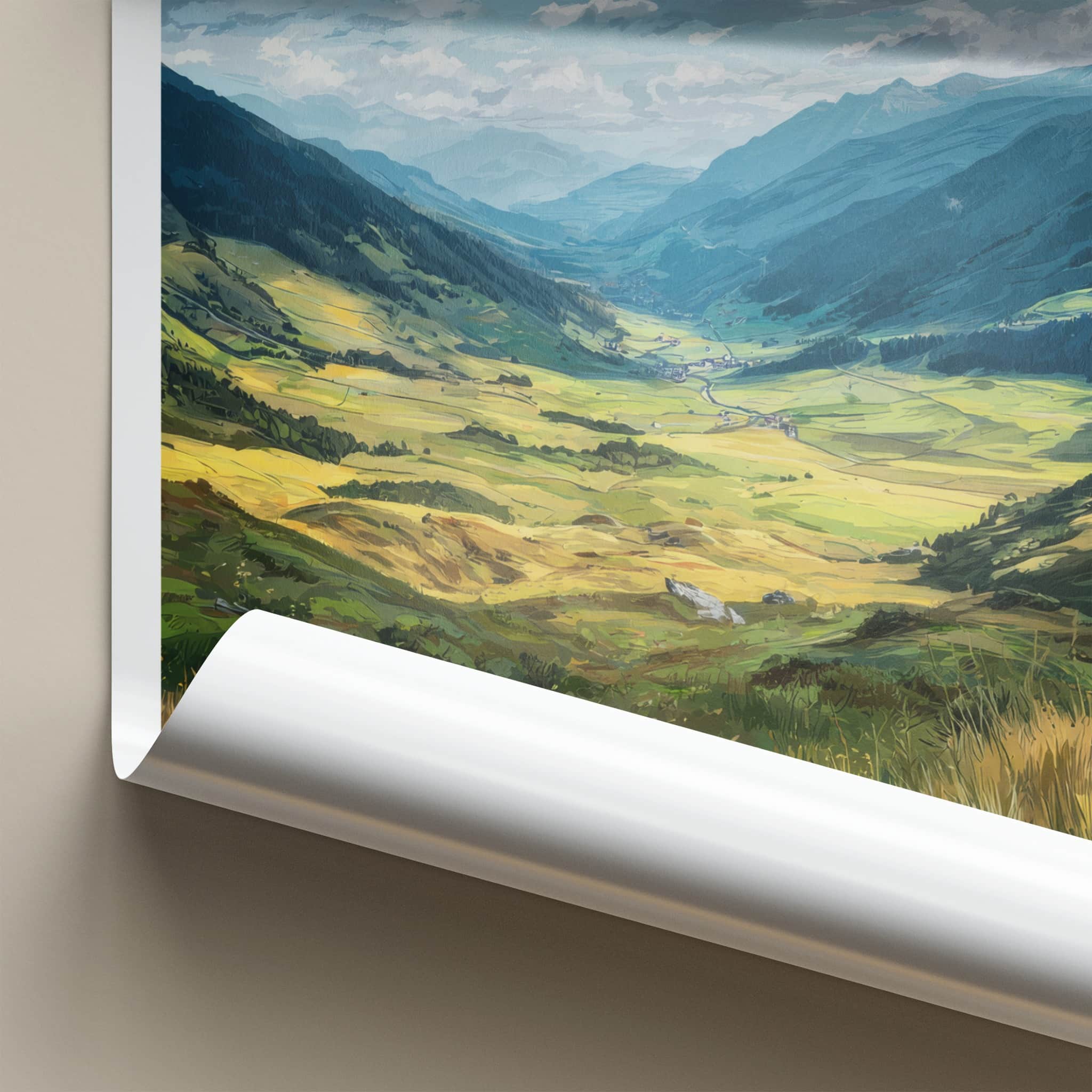 Obernberg Poster - Austria Art Print - Alpine Valley Sunset Wall Decor