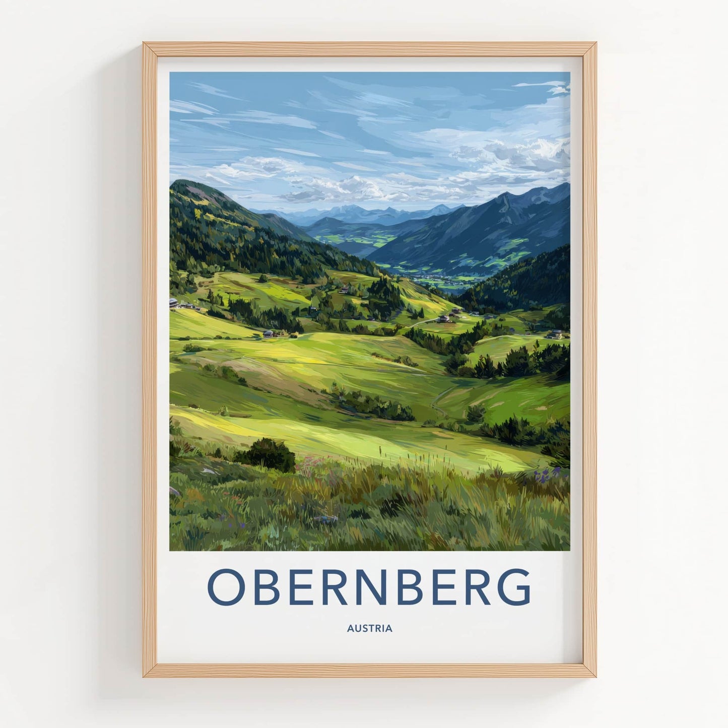 Obernberg Poster - Austria Art Print - Green Valley Houses Framed Decor