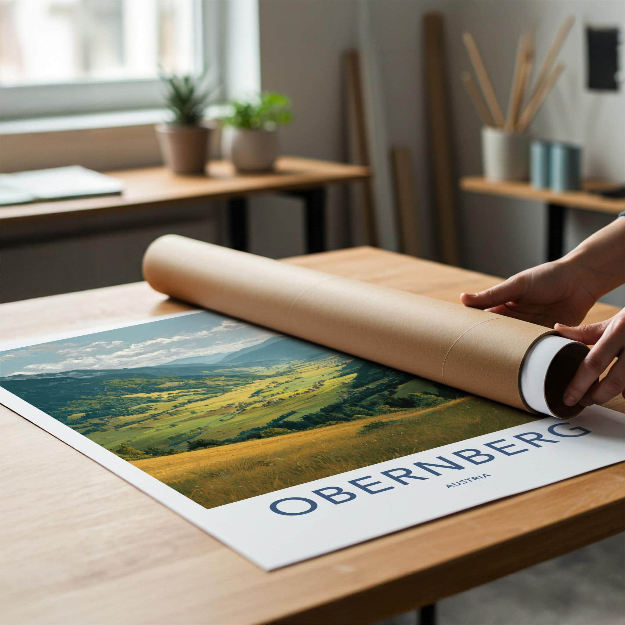 Obernberg Poster - Austria Travel Art - Mountain Valley Village Home Decor
