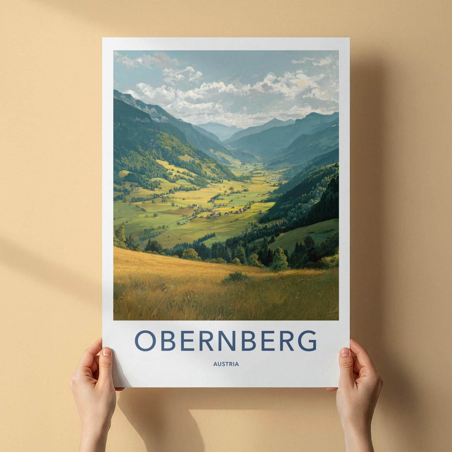 Obernberg Poster - Austria Travel Art - Mountain Valley Village Home Decor