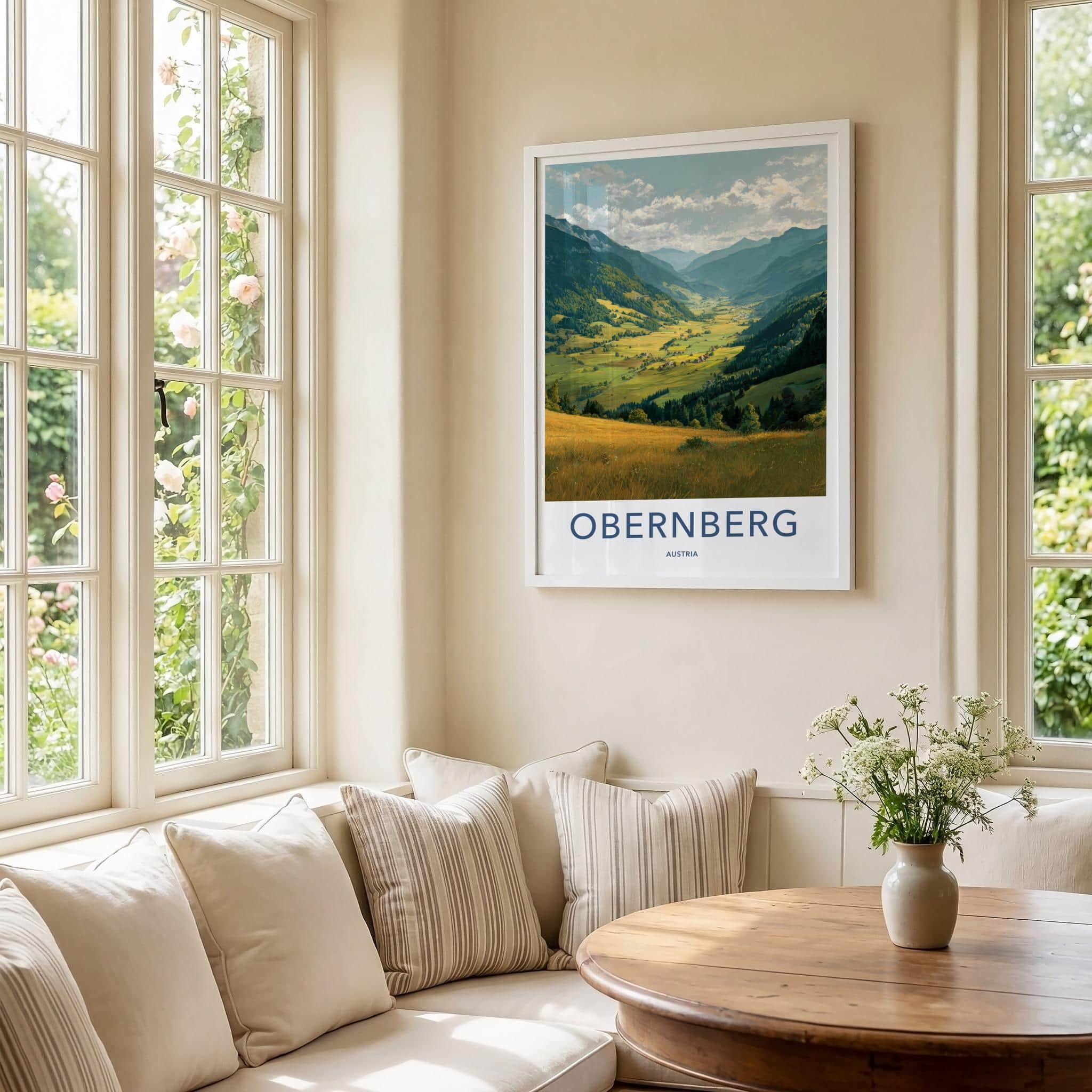 Obernberg Poster - Austria Travel Art - Mountain Valley Village Home Decor