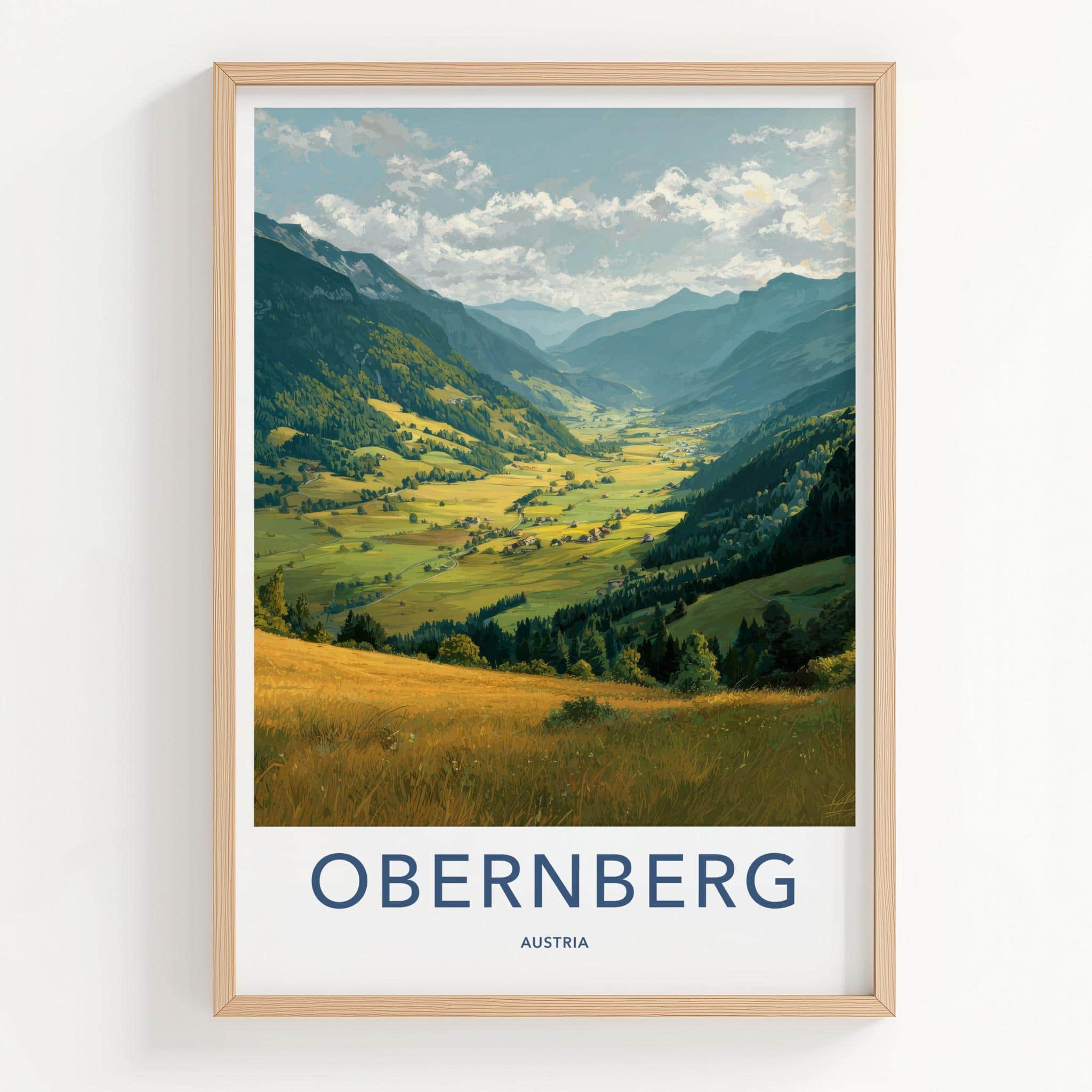 Obernberg Poster - Austria Travel Art - Mountain Valley Village Home Decor
