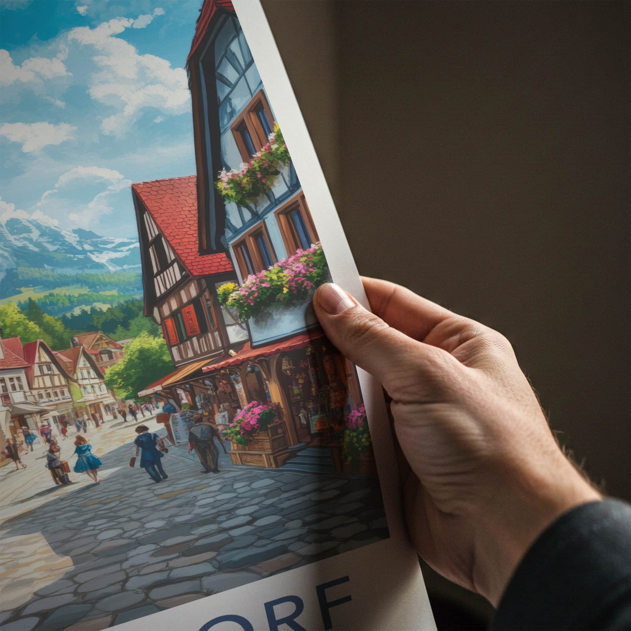Oberstdorf Poster - Germany Travel Art - Alpine Village Scene Home Decor