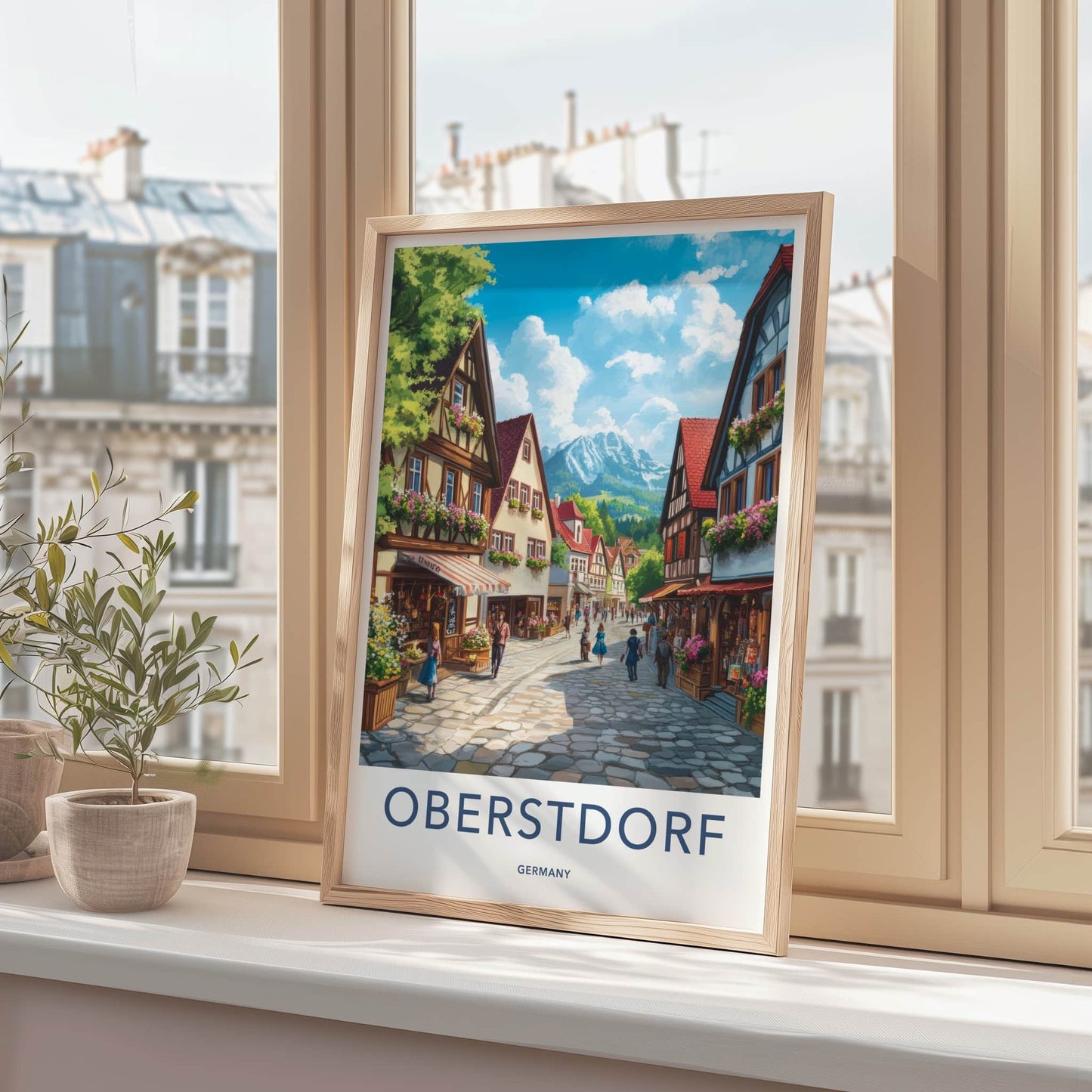 Oberstdorf Poster - Germany Travel Art - Alpine Village Scene Home Decor