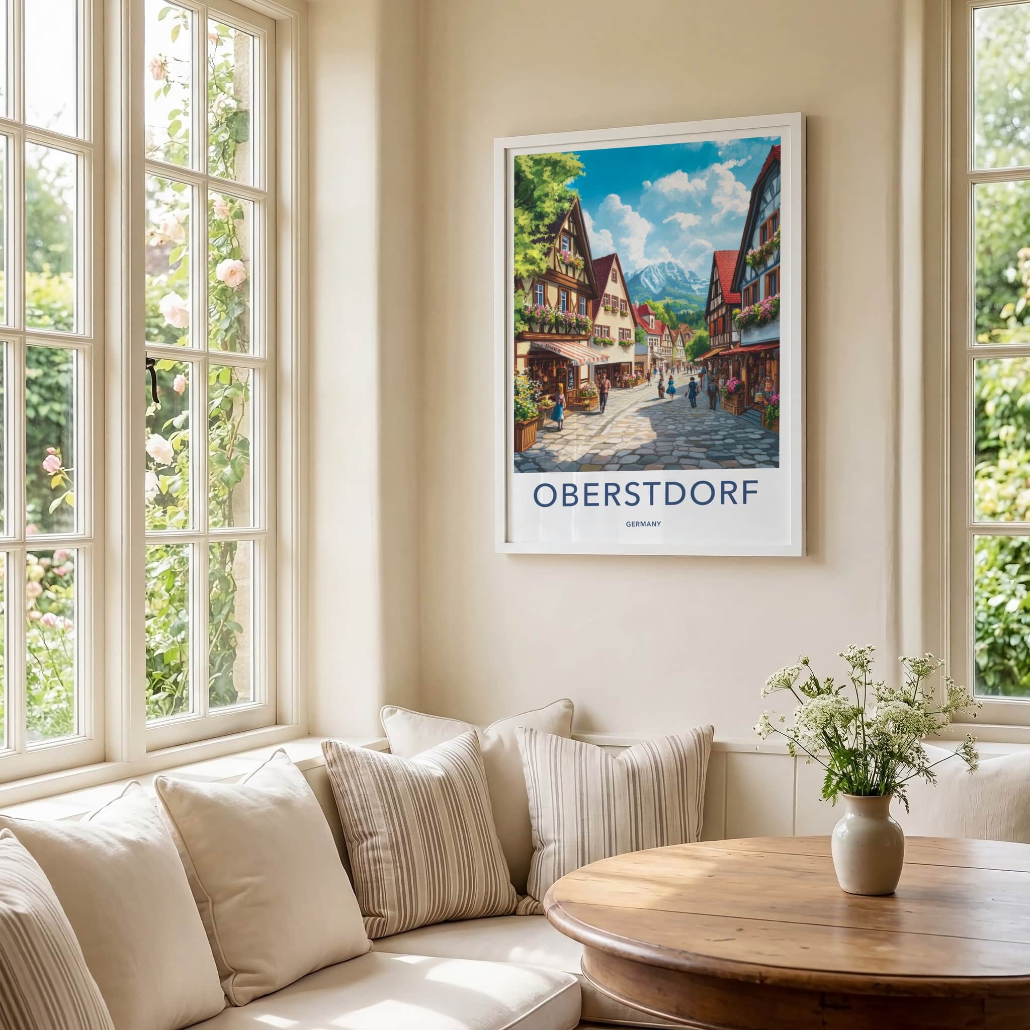 Oberstdorf Poster - Germany Travel Art - Alpine Village Scene Home Decor