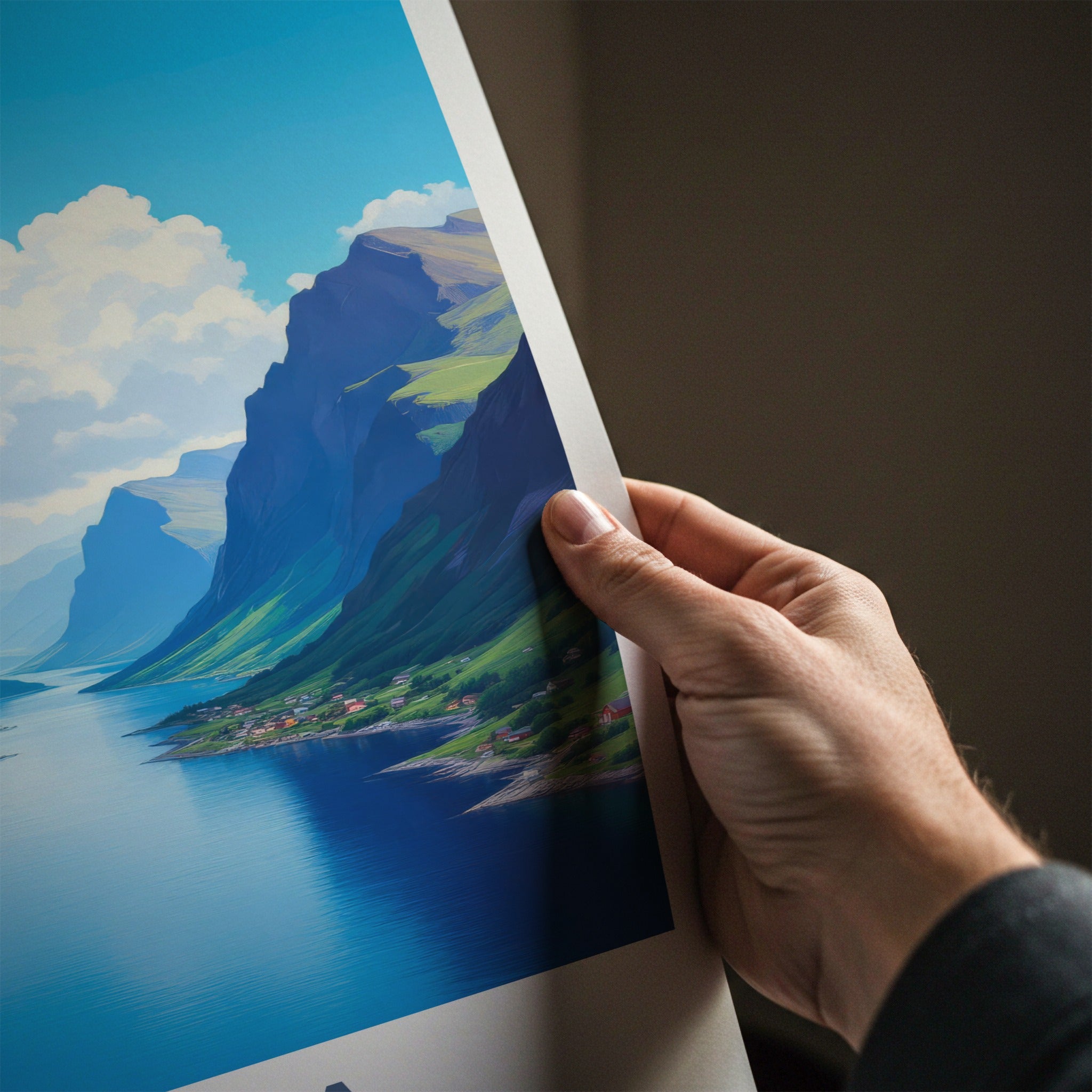 Odda Poster - Norway Travel Art - Scenic Fjord Village Home Decor