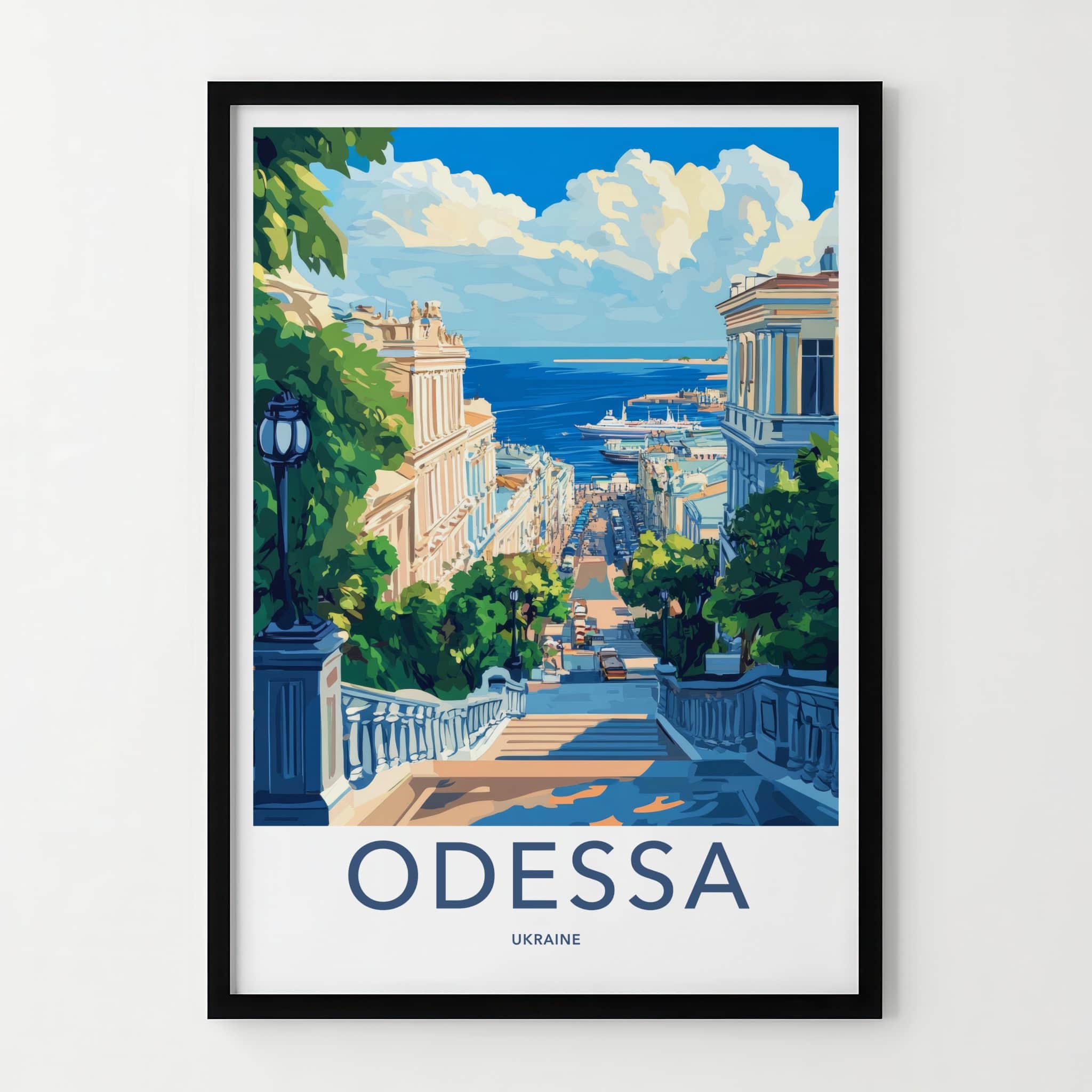 Odessa Poster - Ukraine Travel Art - Historic City Seascape Home Decor