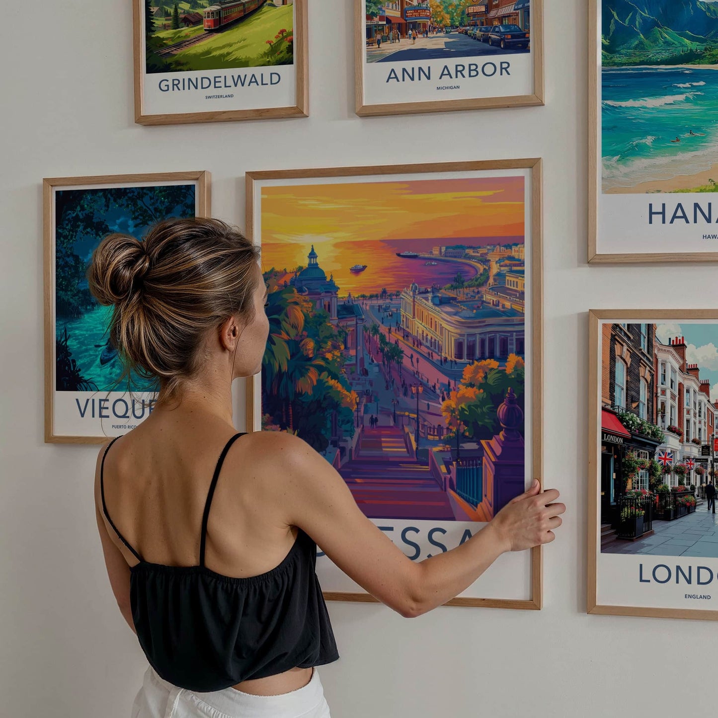 Odessa Poster - Ukraine Travel Art - Vibrant City Sunset Home Decor
