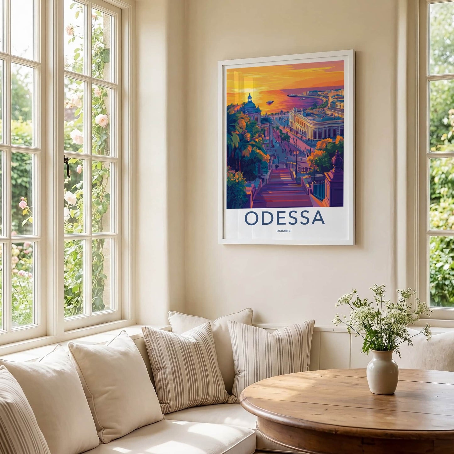 Odessa Poster - Ukraine Travel Art - Vibrant City Sunset Home Decor