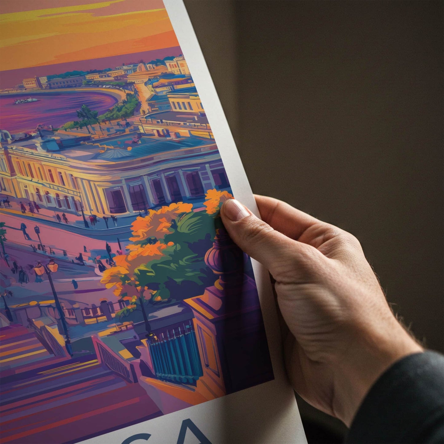 Odessa Poster - Ukraine Travel Art - Vibrant City Sunset Home Decor