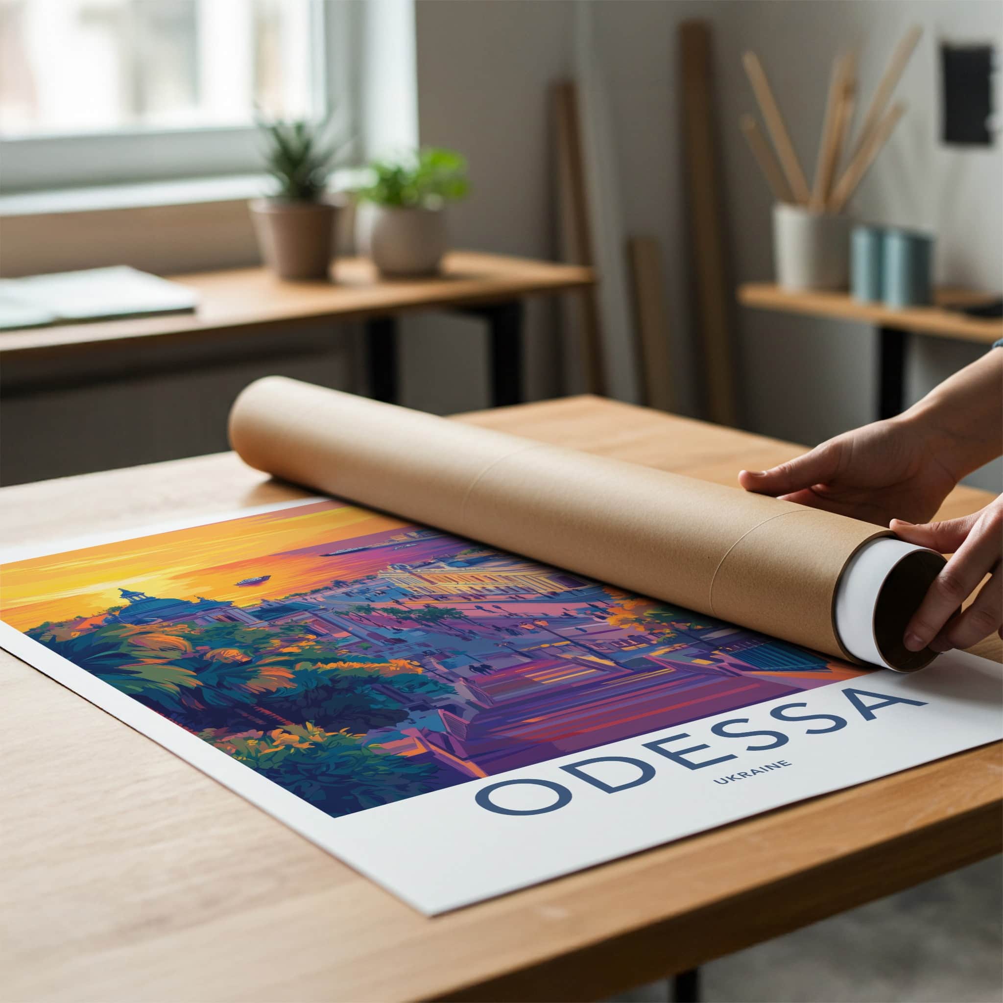Odessa Poster - Ukraine Travel Art - Vibrant City Sunset Home Decor