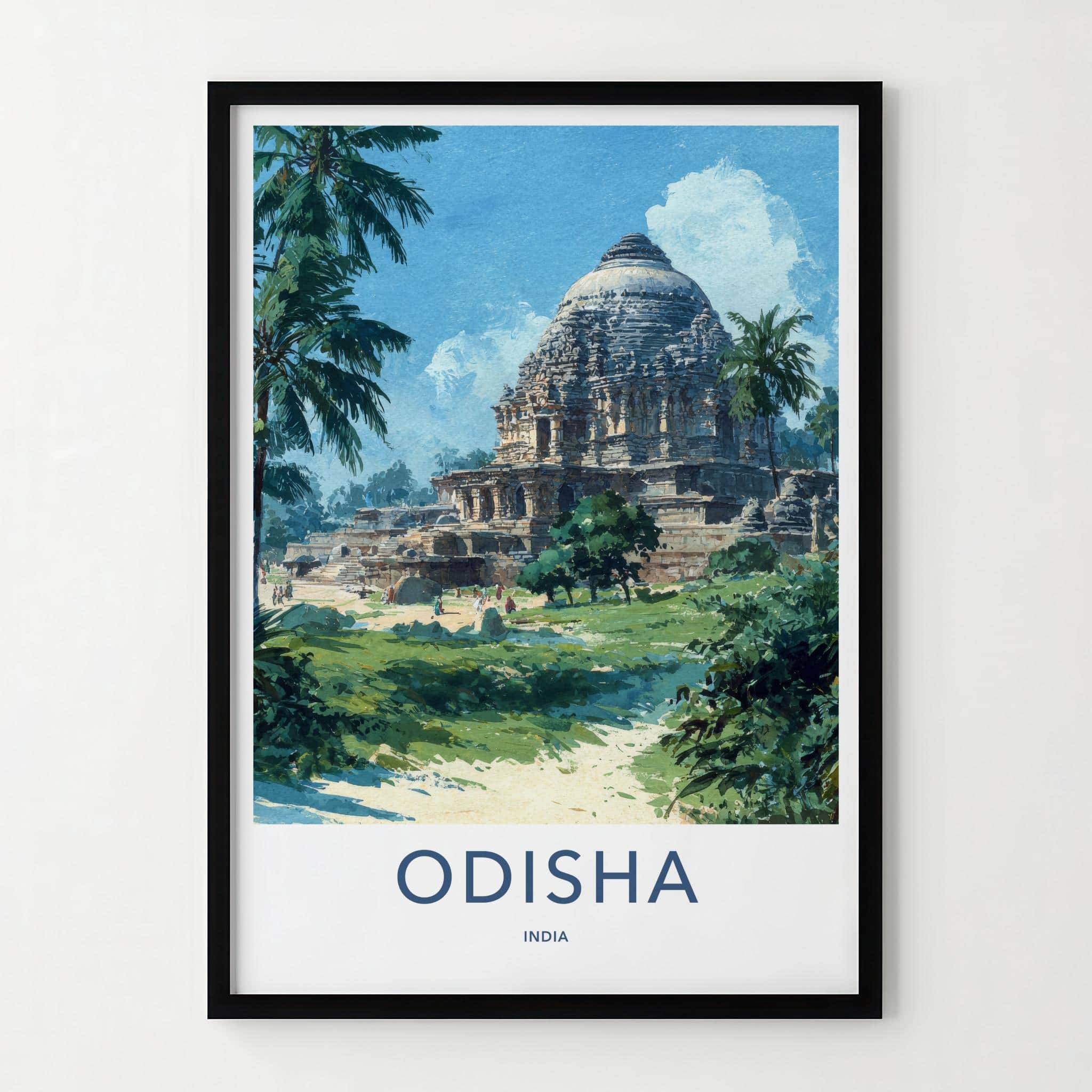 Odisha Poster - India Travel Art - Odisha Ancient Temple Wall Decor