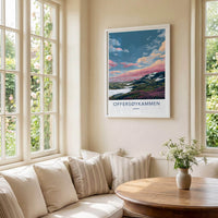 OFFERSOYKAMMEN Poster - Norway Travel Art - Vibrant Mountain Sunset Wall Decor