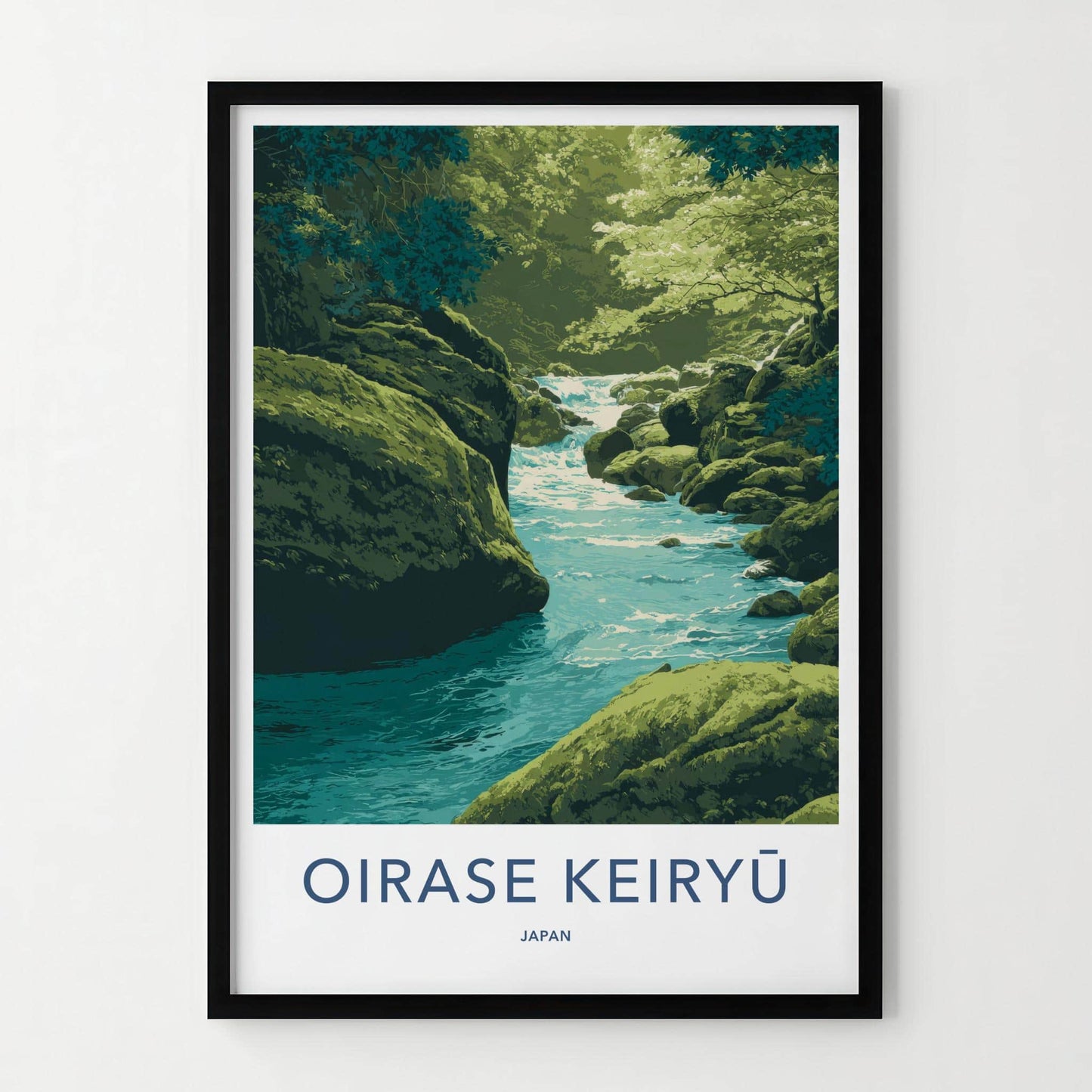 Oirase Keiryu Poster - Japan Travel Art - Lush Forest River Home Decor